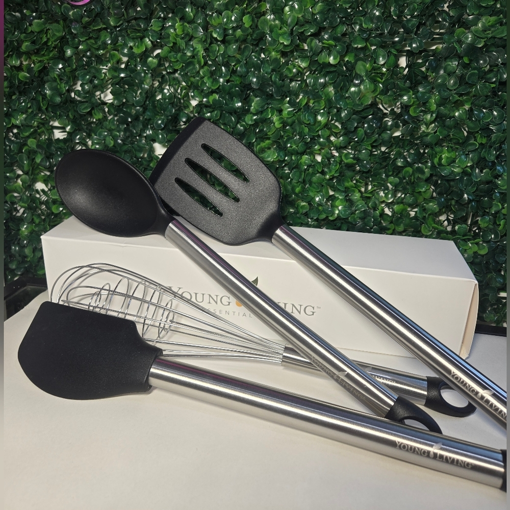 Young Living Black Kitchen Utensil Set